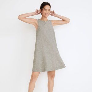 Madewell Linen Cotton Tank Swing Dress - Sage Green XXS
